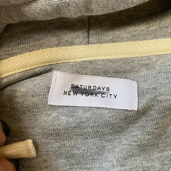 SATURDAYS Nyc Bnwot Mens Gray Hoodie Small - Picture 9 of 11